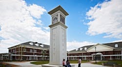 Buildings face a courtyard, where a tower serves as the focal point. &apos;You need some places for the kids and the school to sort of breathe a little bit,&apos; says Gary L. Owen, a director of Goodwyn, Mills and Cawood&rsquo;s education group.