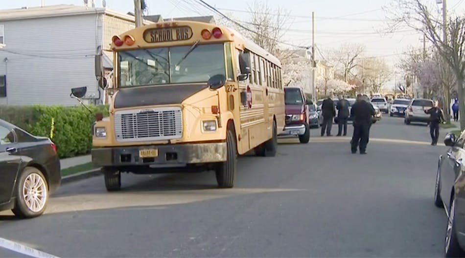Police in New York City investigate a bus-van accident that killed a second-grade student.