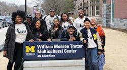 University of Michigan students welcome the opening of a new facility to house the Trotter Multicultural Center.