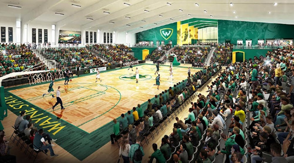Rendering of basketball facility planned at Wayne State University