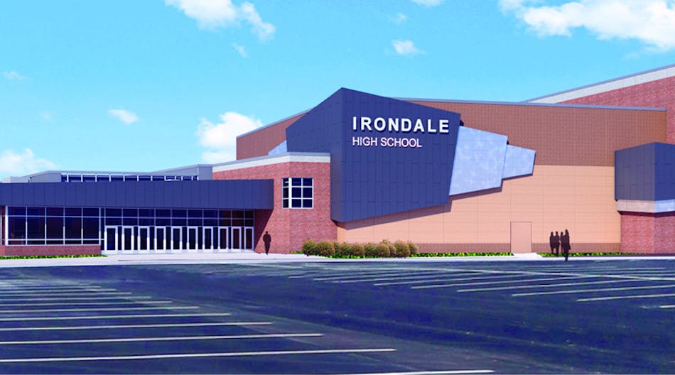 Rendering of new exterior planned for Irondale High School.