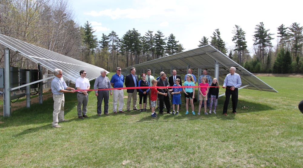 Ribbon cutting for a new solar photovoltaic system at Northland Pines High and Middle School in Eagle River, Wis.