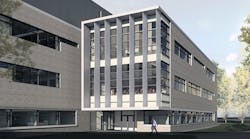 Rendering of the John and Mary Alford Center for Science and Technology under construction in Newark, Ohio.