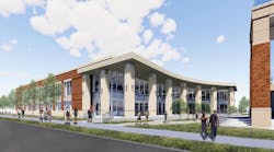 Rendering of planned wellness center at University of Memphis.