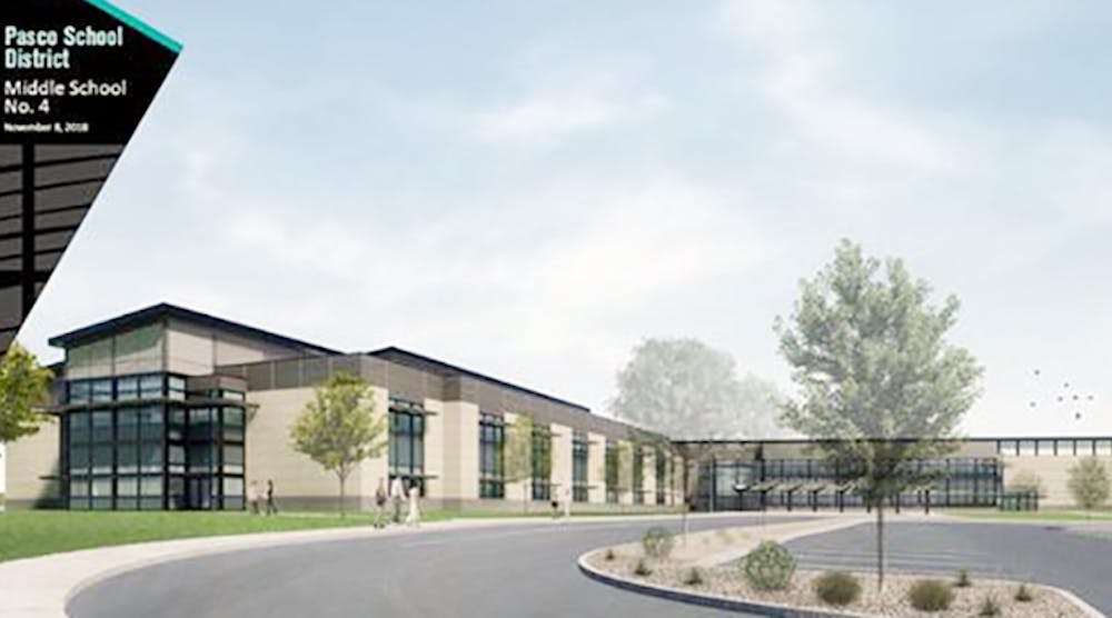 Rendering of middle school under construction in Pasco (Wash.) district.