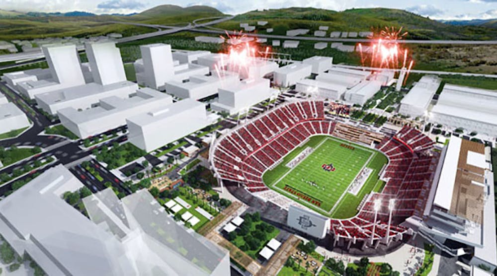Rendering of construction plans for San Diego State University&apos;s new stadium