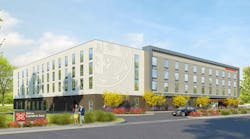 Rendering of plans for an on-campus hotel at Cal State Northridge