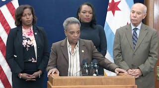 Chicago Mayor Lori Lightfoot announces that the city&apos;s classes have been canceled for Thursday.