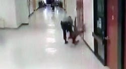 A resource officer at Vance County Middle School throws a student to the ground. A resource officer at Vance County Middle School throws a student to the ground.
