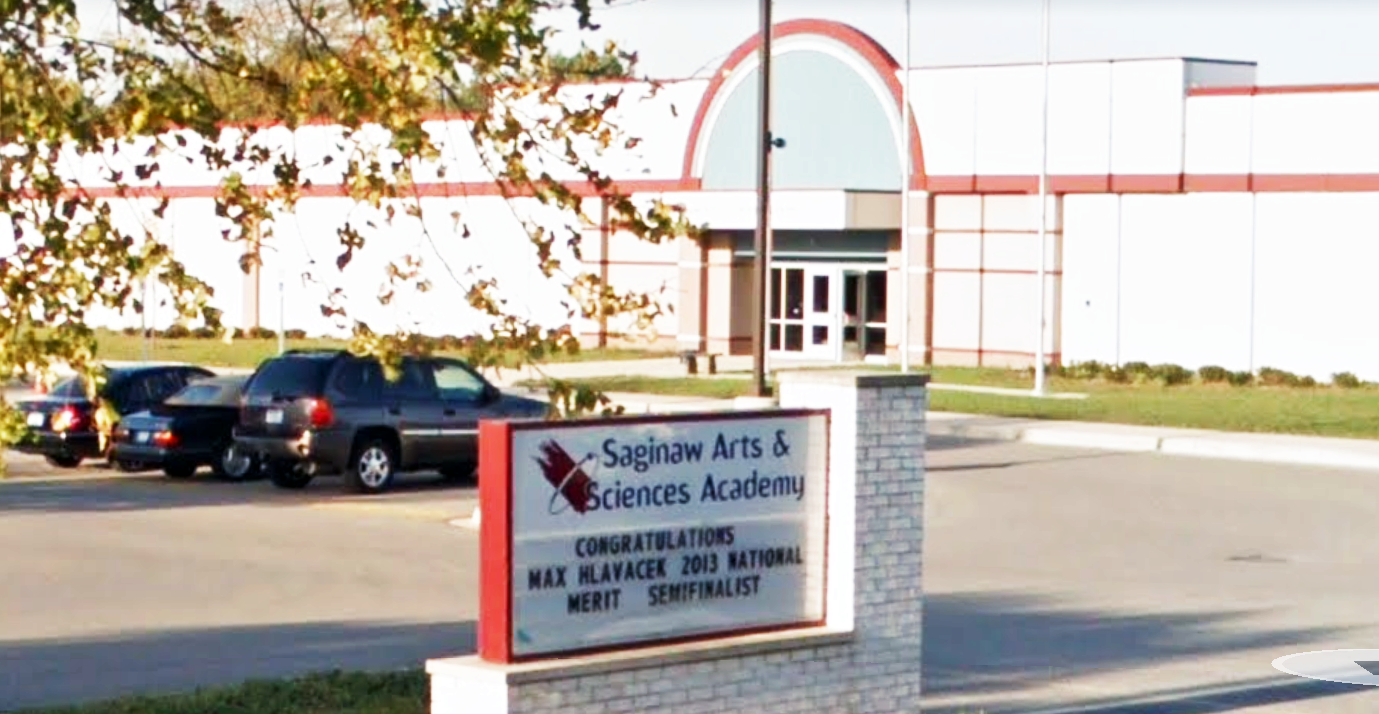 The Saginaw district is considering a plan to tear down the Saginaw Arts & Sciences Academy and build a comprehensive high school on the site.