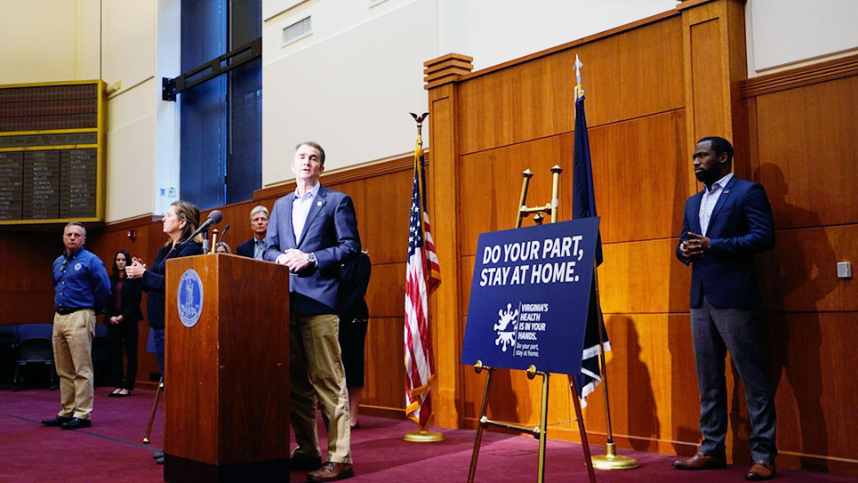 Virginia Gov. Ralph Northam announces that schools will be closed for the rest of the academic year.