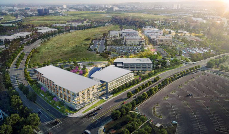 Rendering of health sciences complex that is being built at UC Irvine.