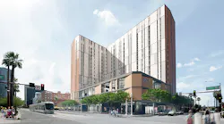 A rendering of plans for Arizona State University's Downtown Residence Hall and Entrepreneurship Center in Phoenix.
