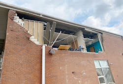 A tornado ripped out a wall at Robert Churchwell Museum Magnet Elementary School in Nashville. A tornado ripped out a wall at Robert Churchwell Museum Magnet Elementary School in Nashville.