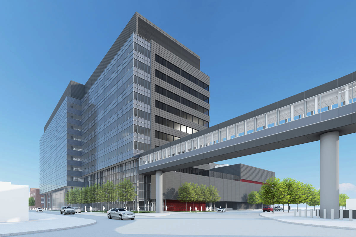 Rendering of neuroscience research facility under construction at Washington University in St. Louis