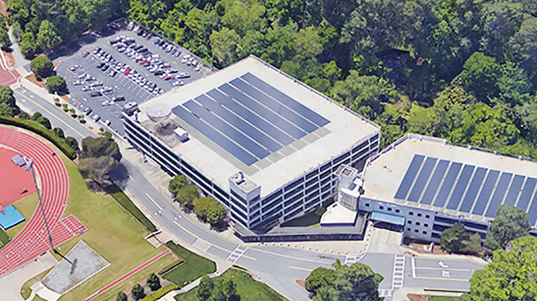 Rendering of solar installations planned for Emory University.