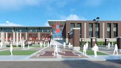 Rendering of planned athletic training facility at University of Nebraska. Rendering of planned athletic training facility at University of Nebraska.