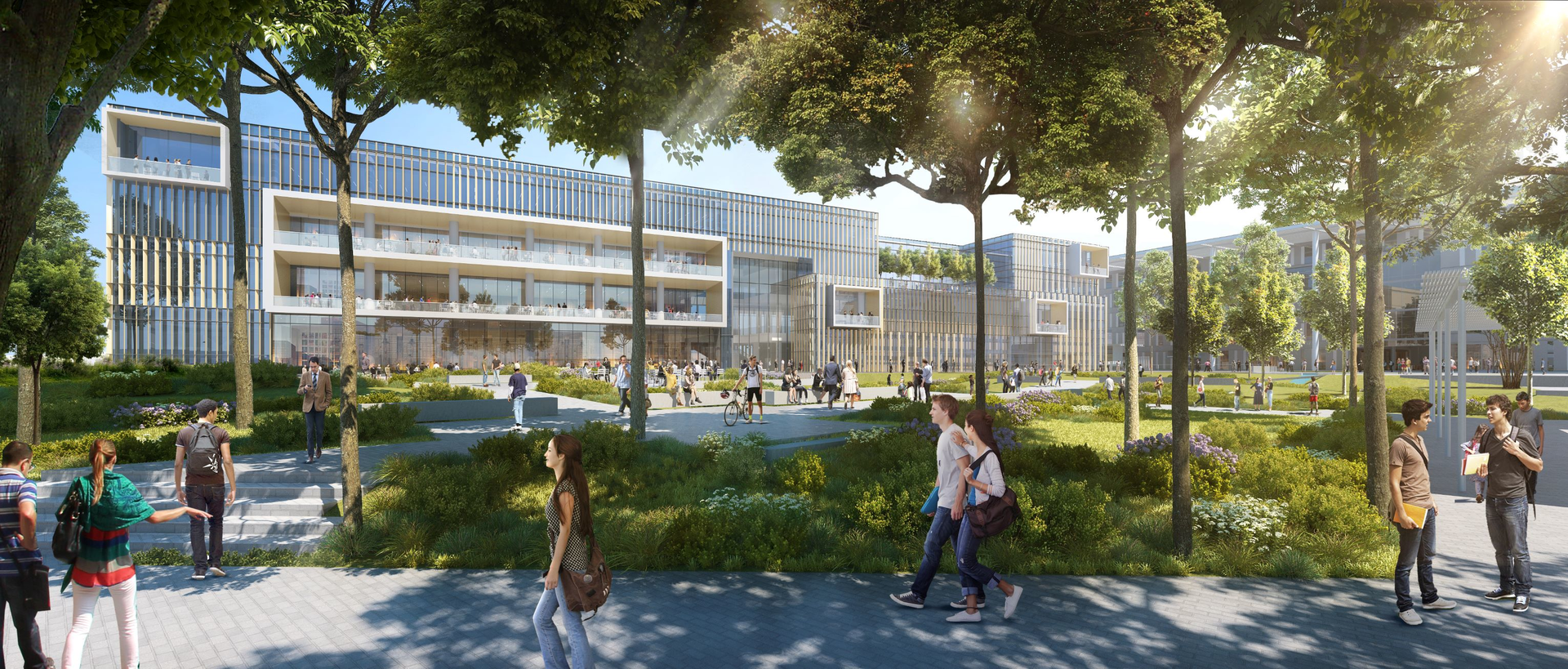 Existing features, such as abundant, mature trees and natural drainage structures, were incorporated into the landscape wherever possible, giving the new additions a natural, established look not often seen in new construction.