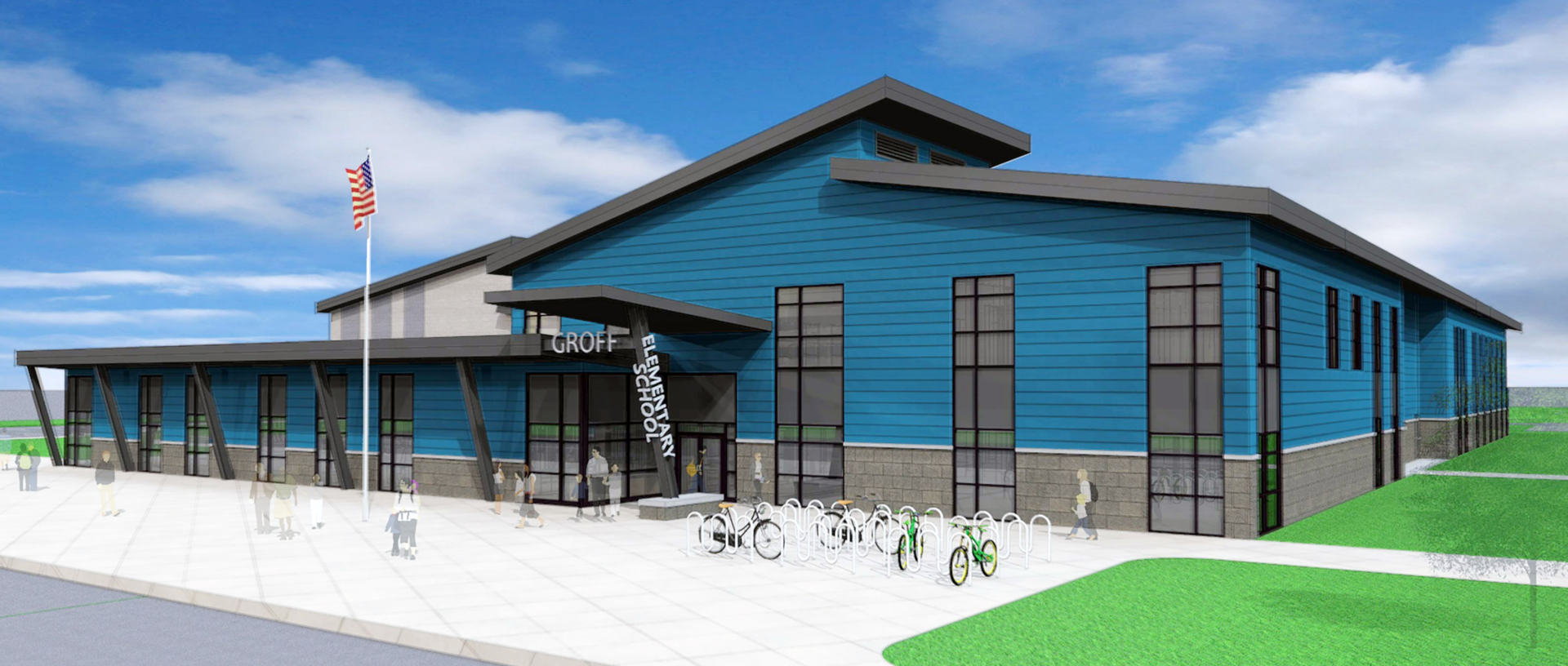 Rendering of plans for Groff Elementary