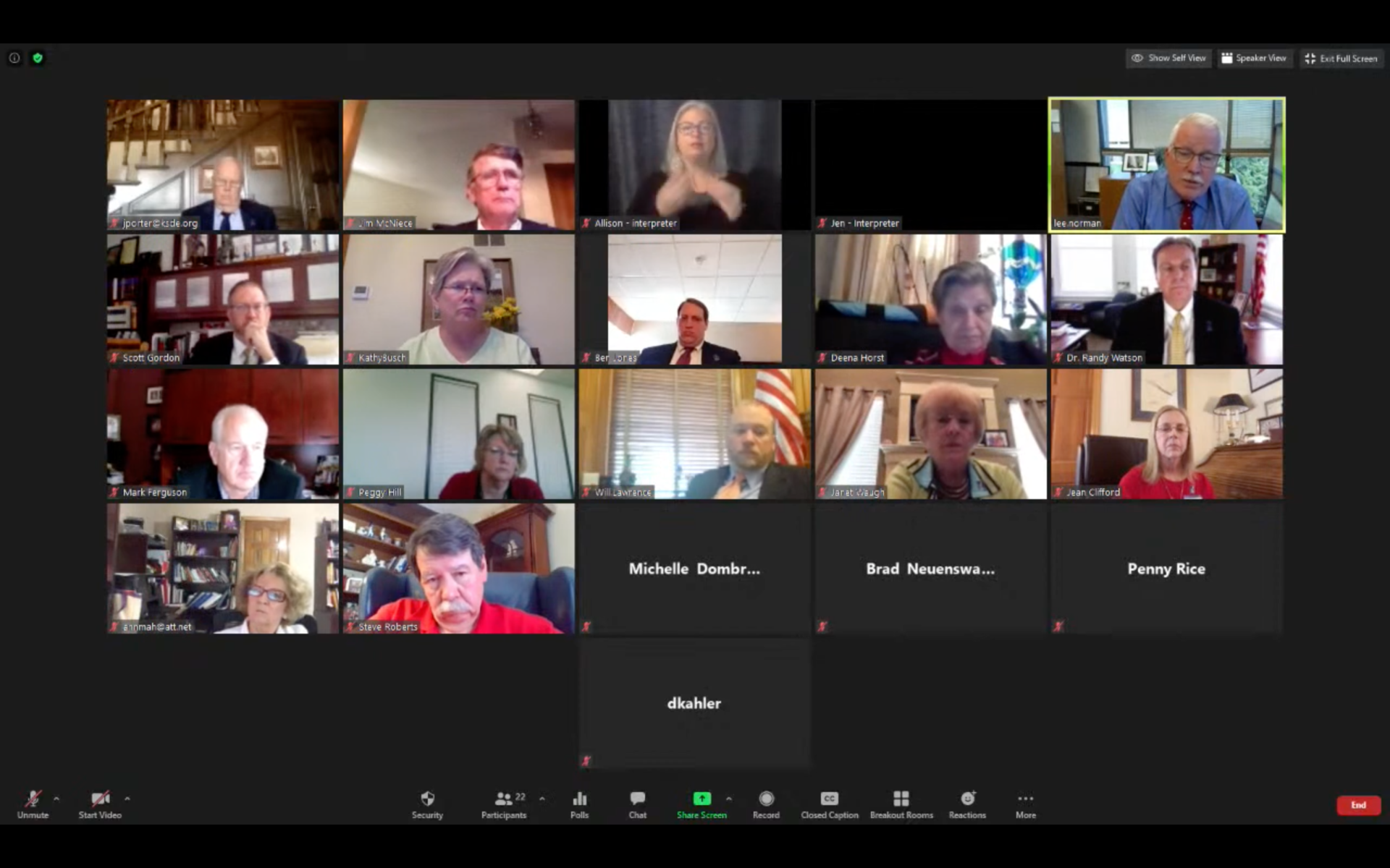 Kansas Board of Education meeting