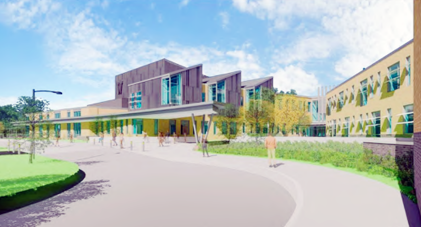 Rendering of new middle school under construction in Weymouth, Mass.