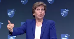 AFT President Randi Weingarten addresses the union's biennial convention. AFT President Randi Weingarten addresses the union's biennial convention.
