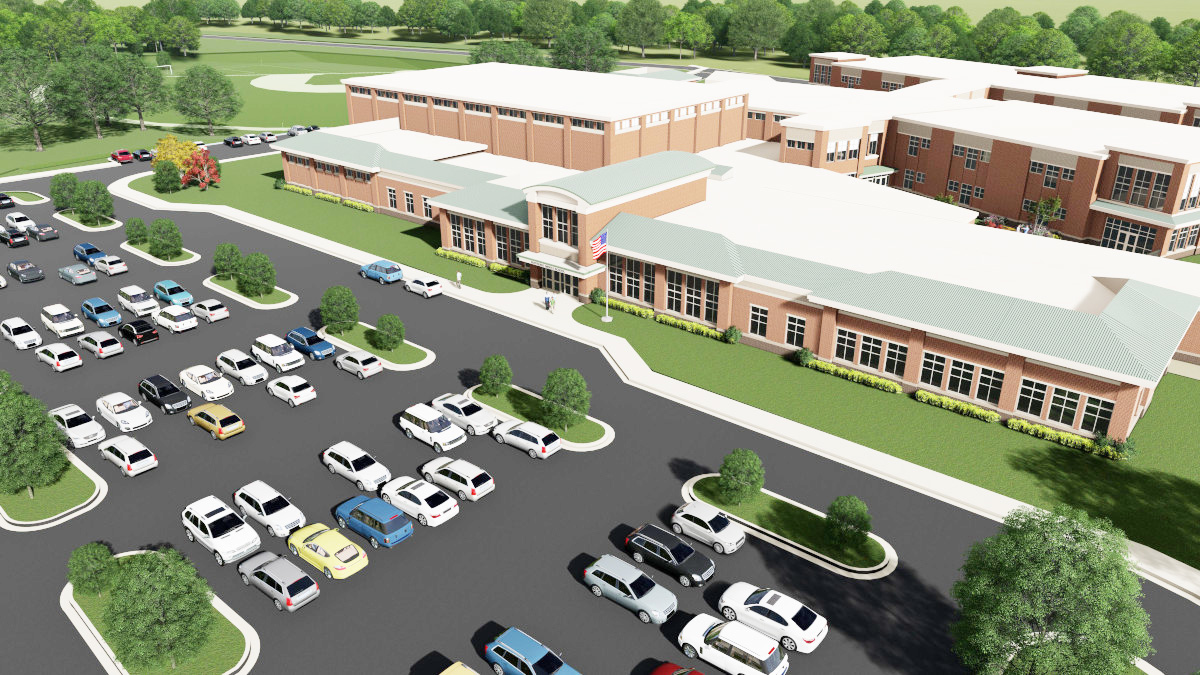 Middle school under construction in Rustburg, Va. American School