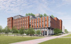 Pictured is a rendering of the new College of Health Professionals at Towson University in Towson MD. Pictured is a rendering of the new College of Health Professionals at Towson University in Towson MD.