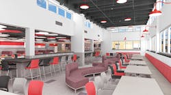 Rendering of Plainedge High School's new cafeteria common space