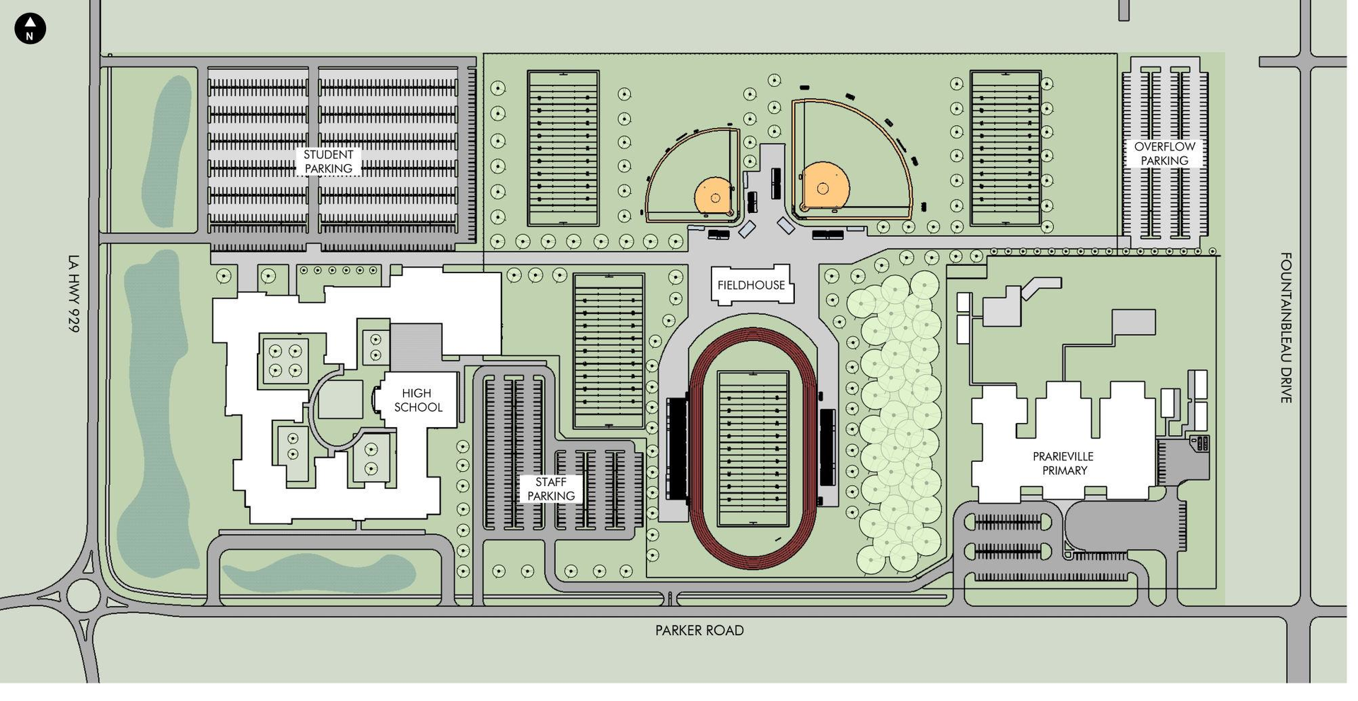 Site plans for Prairieville High School