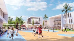 Day School at Temple Beth Am basketball court rendering Day School at Temple Beth Am basketball court rendering