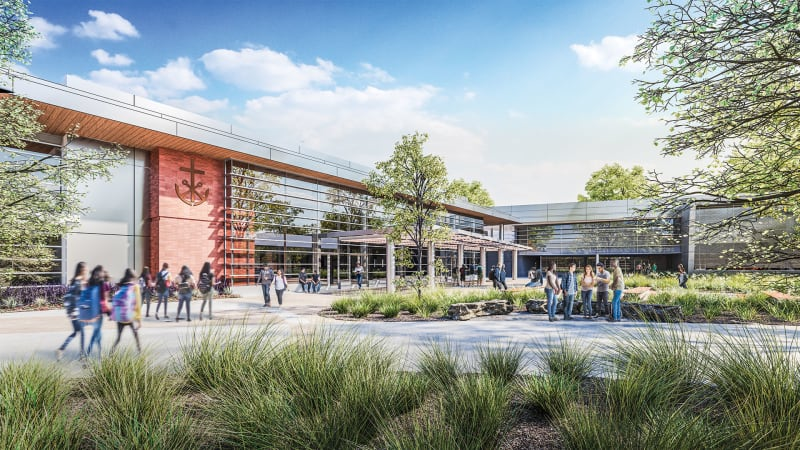 Rendering of Saint Francis High Schools Commons Center