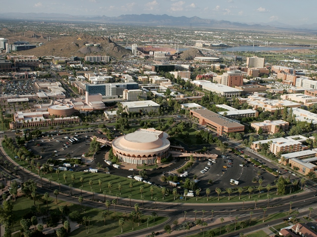 Aerial view of Arizona State University