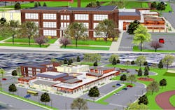 Milford Middle School renovation rendering Milford Middle School renovation rendering