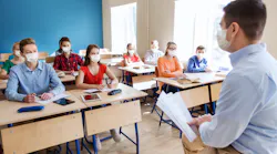 Students wearing masks in school