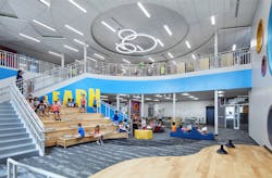 Centerview Elementary in Blaine, Minn., has a learning stair and other flexible furnishings for student use. Centerview Elementary in Blaine, Minn., has a learning stair and other flexible furnishings for student use.