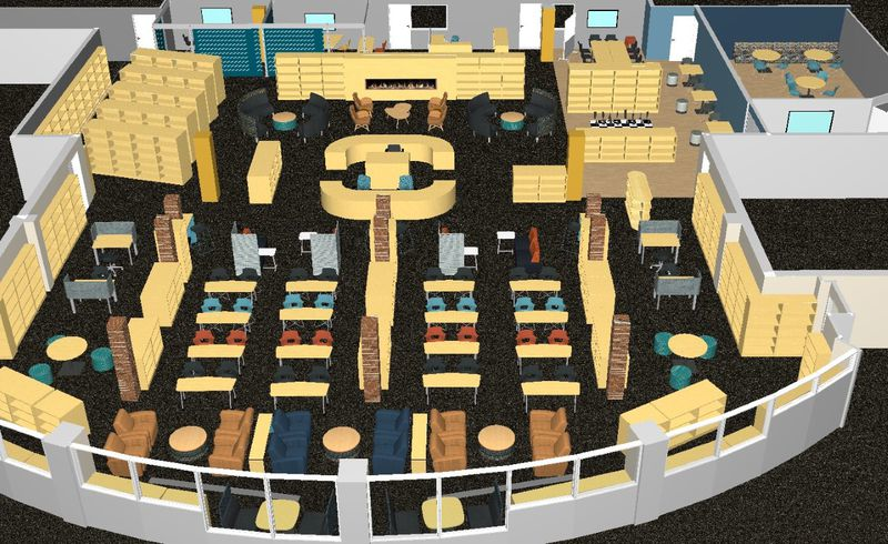 Grand Blanc High School Library Rendering 6213c32ee8c80