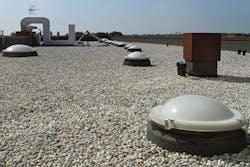 Schools should conduct semiannual inspections of their roofs to detect problems before they cause serious damage. Schools should conduct semiannual inspections of their roofs to detect problems before they cause serious damage.