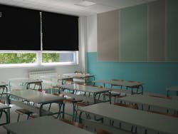 Window blinds and other shading devices help schools control the amount of daylight brought into a classroom. Window blinds and other shading devices help schools control the amount of daylight brought into a classroom.