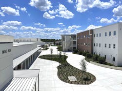 The courtyard at Lake Buena Vista High in Orlando, one of two high schools the Orange County district opened in 2021. The courtyard at Lake Buena Vista High in Orlando, one of two high schools the Orange County district opened in 2021.