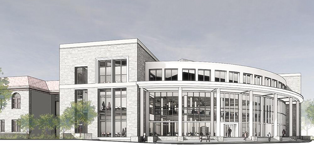 Rendering of renovated and expanded Carrier Library at James Madison University
