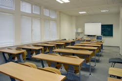 Some desks in classrooms are empty because student enrollment in public elementary and secondary schools has dropped by more than 1 million. Some desks in classrooms are empty because student enrollment in public elementary and secondary schools has dropped by more than 1 million.