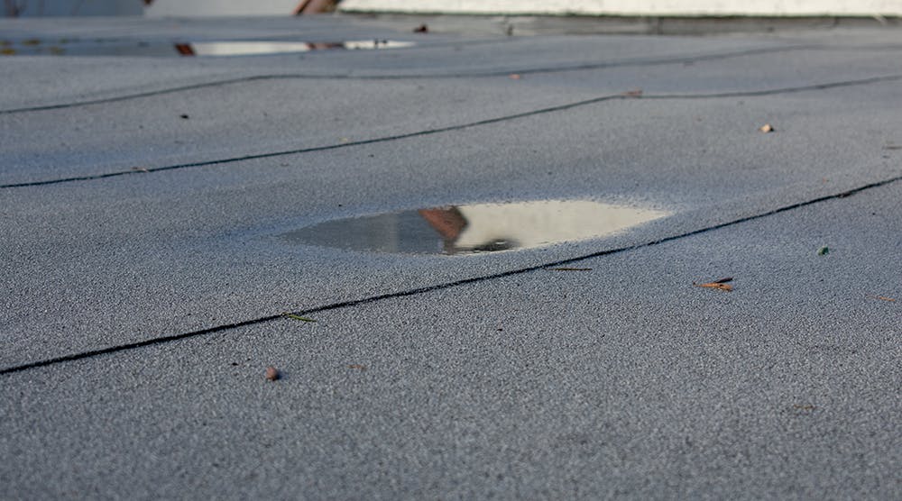 Regular roof inspections will enable schools to detect early signs of problems, like ponding water.