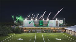 The University of South Florida plans to open a $340 million football stadium on its Tampa campus. The University of South Florida plans to open a $340 million football stadium on its Tampa campus.