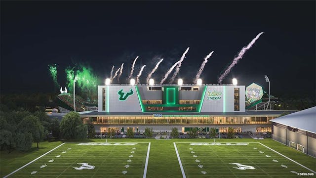 The University of South Florida plans to open a $340 million football stadium on its Tampa campus.