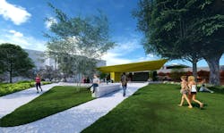 The view to the Arts Quad pavilion for almost all student commuters, staff and visitors to experience a lively and activated space. The view to the Arts Quad pavilion for almost all student commuters, staff and visitors to experience a lively and activated space.