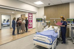 The Emory Nursing Learning Center has simulation spaces that replicate examination and operating rooms, labor and delivery, home health, and telemedicine scenarios. The Emory Nursing Learning Center has simulation spaces that replicate examination and operating rooms, labor and delivery, home health, and telemedicine scenarios.