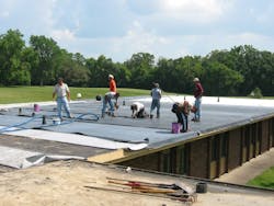Schools and universities often must deal with an abbreviated construction season when installing or repairing roofs. Schools and universities often must deal with an abbreviated construction season when installing or repairing roofs.