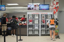 Food lockers like these at Texas Tech's Student Union Building enable students to order ahead and bypass the service line. Food lockers like these at Texas Tech's Student Union Building enable students to order ahead and bypass the service line.