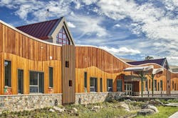 The design of the new Sandy Hook Elementary balances a nurturing environment with sustainable building and security. It presents a buffer against intrusion—anyone crossing it at a point other than a bridge will be noticed quickly. The design of the new Sandy Hook Elementary balances a nurturing environment with sustainable building and security. It presents a buffer against intrusion—anyone crossing it at a point other than a bridge will be noticed quickly.